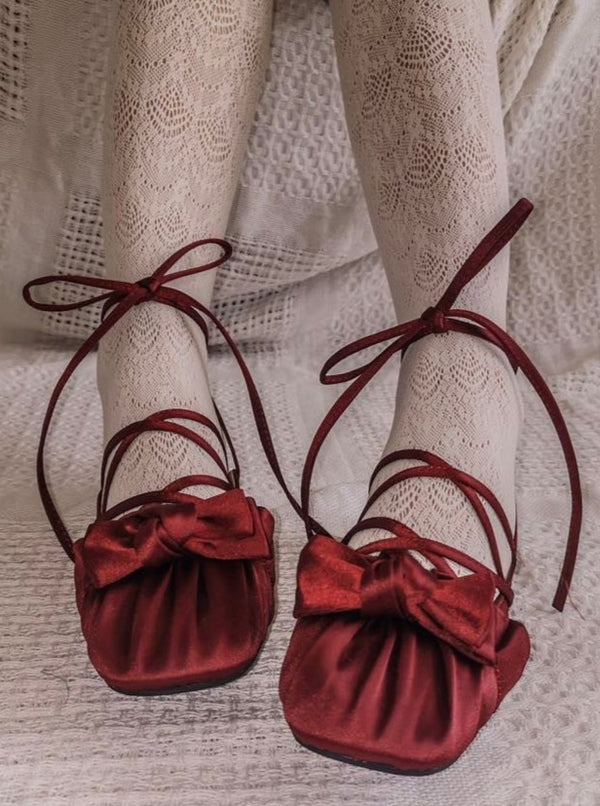 Silk satin muller shoes