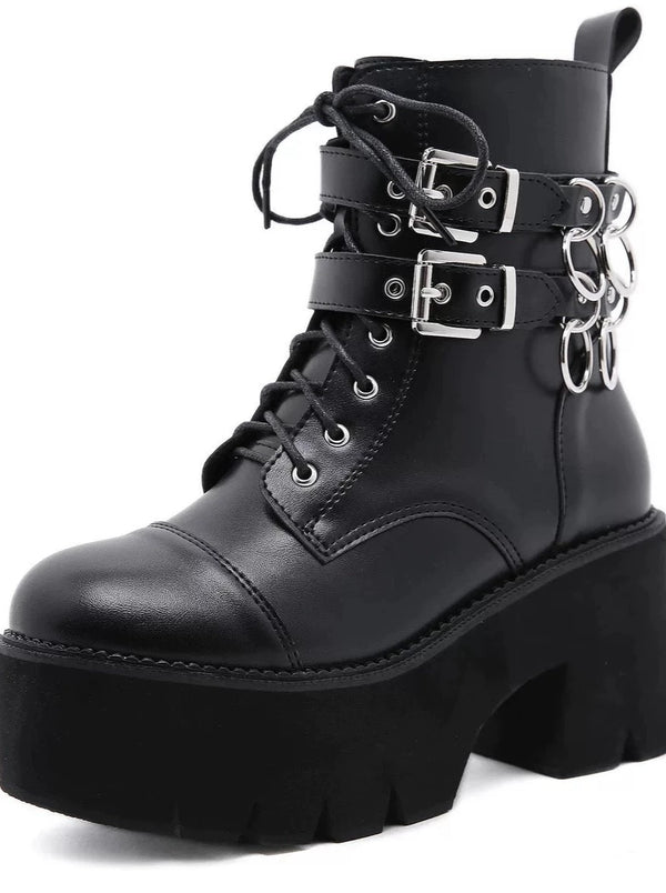 Punk Belt Buckle Metal Ring Martin Boots