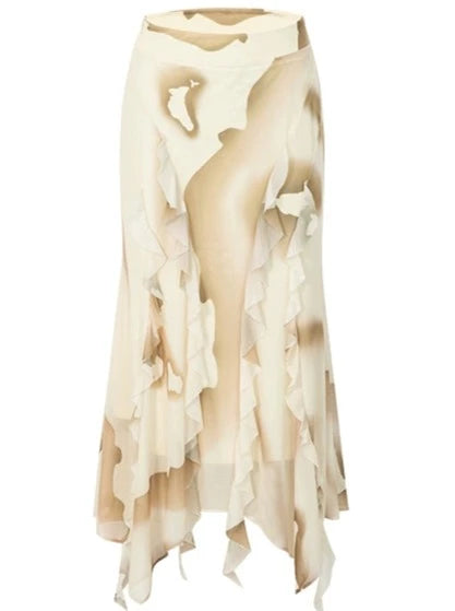 アシメトップス+フィッシュテールロングスカート