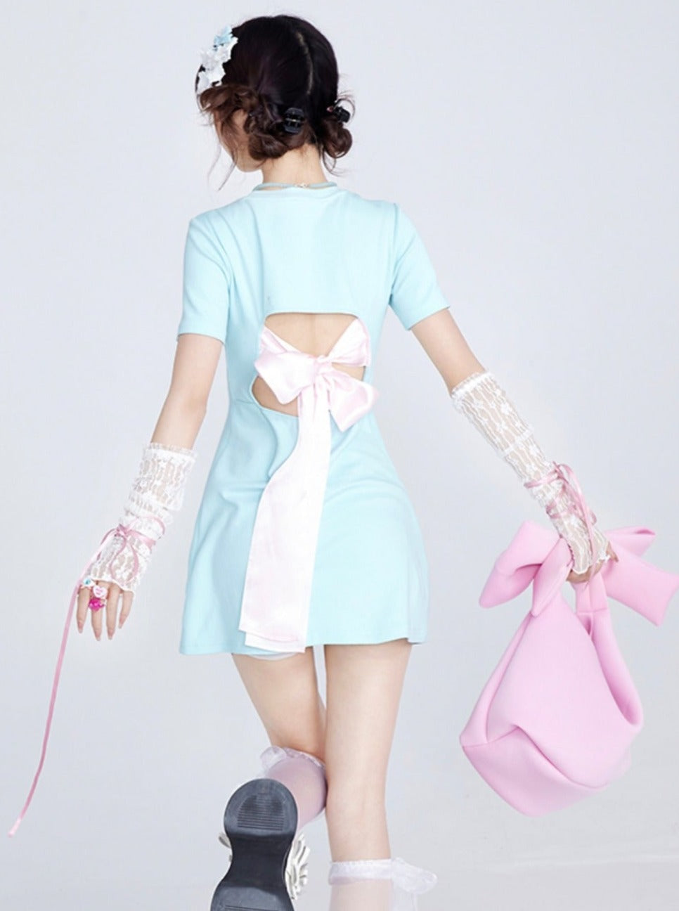 Strap Heart Ribbon Dress