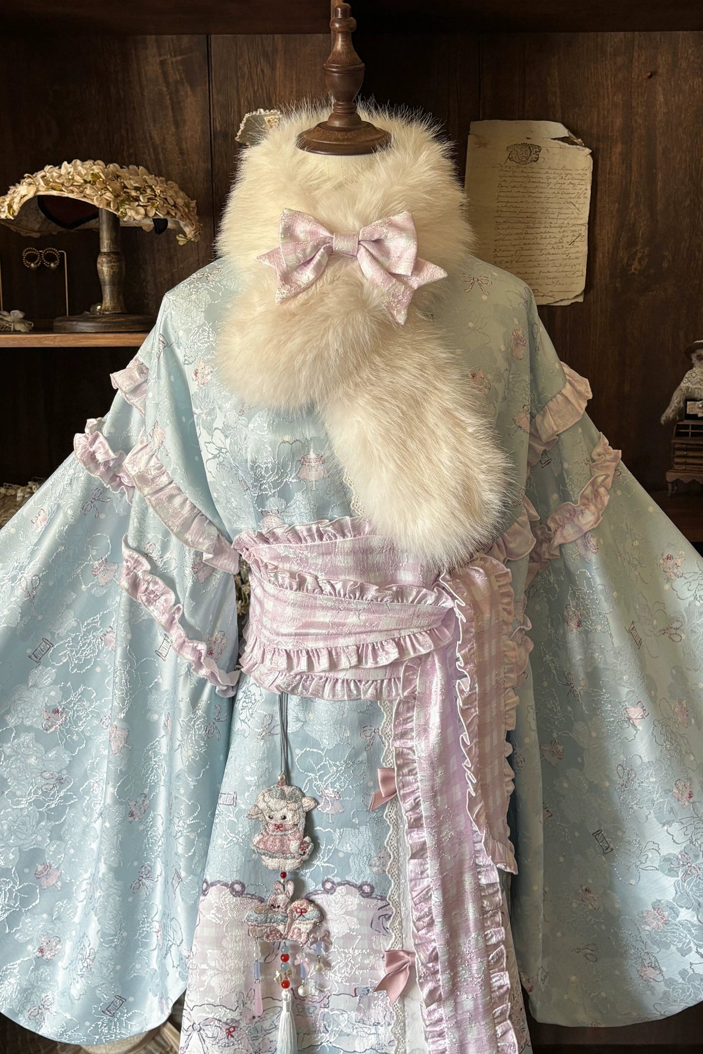 【5月31日予約締切】リトルラムプリントロリータフローラルチャイナシリーズベスト＋アクセサリー