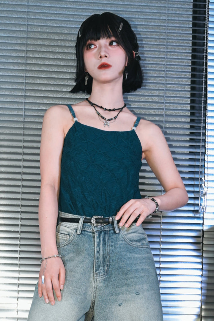 Mode Design Textured Sleeveless Top