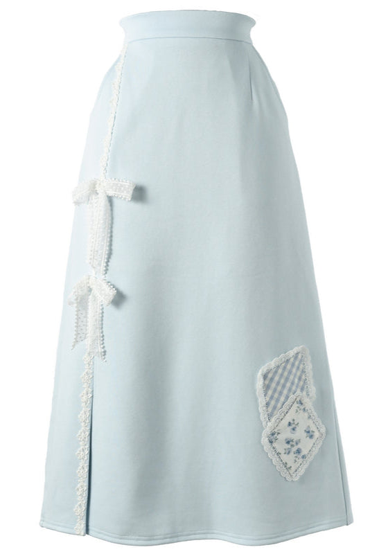 Splicing hooded parka + long skirt + wide pants