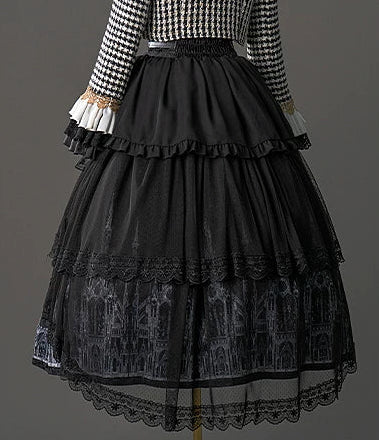 【予約商品】チャーチクワイアゴシックロリータハウンドストゥースジャケット＋シャツ＋パンツ＋スカート＋アクセサリー