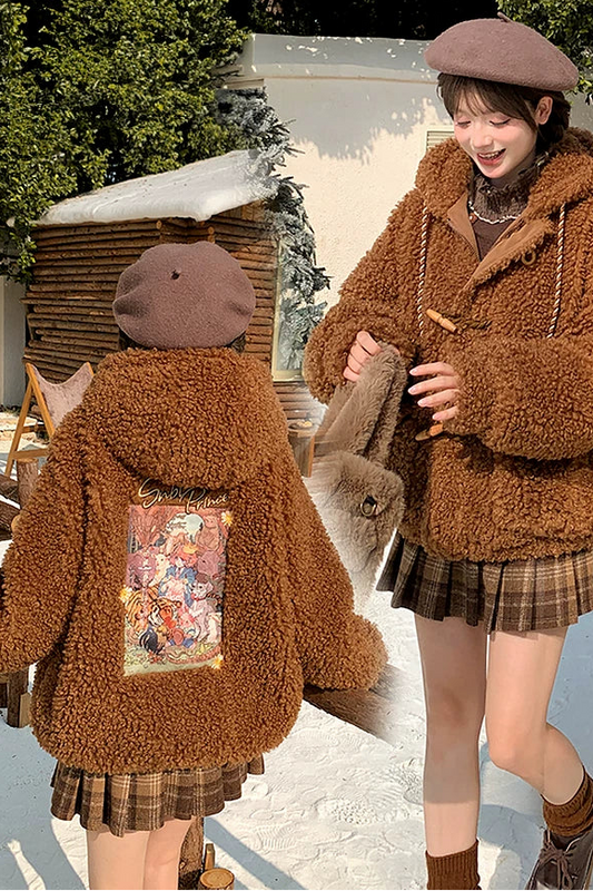 レトロフェアリーテイルフードフリースコート