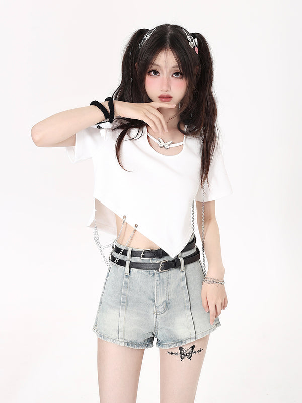 Butterfly Chain Ilehem Polo Collar T-shirt