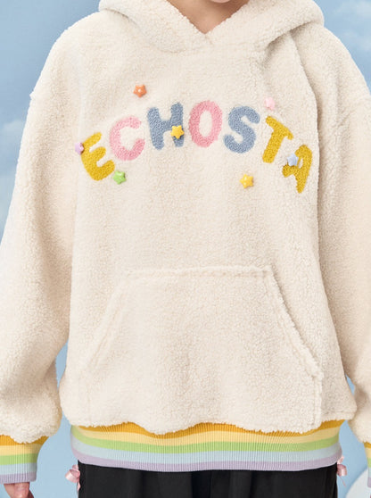 Logo Star Rainbow Hooded Boa Hoodie