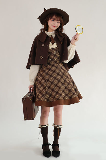 [Reservation Deadline February 3rd] Vintage Detective Series Lapel Cape + Suspender Dress + Ribbon Brooch