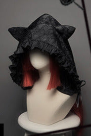 [Deadline for reservation: February 26] Cat Ear Hat Dark Punk Halter Ribbon Bustier Dress Complete Set