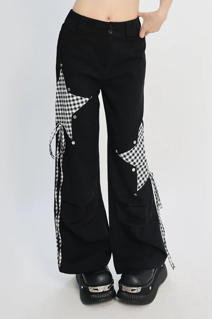 Pantaloni a gamba larga Star Y2K