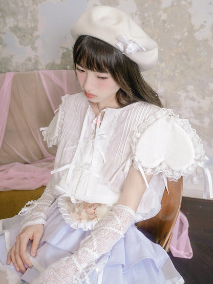 Heart Frill Ribbon Blouse