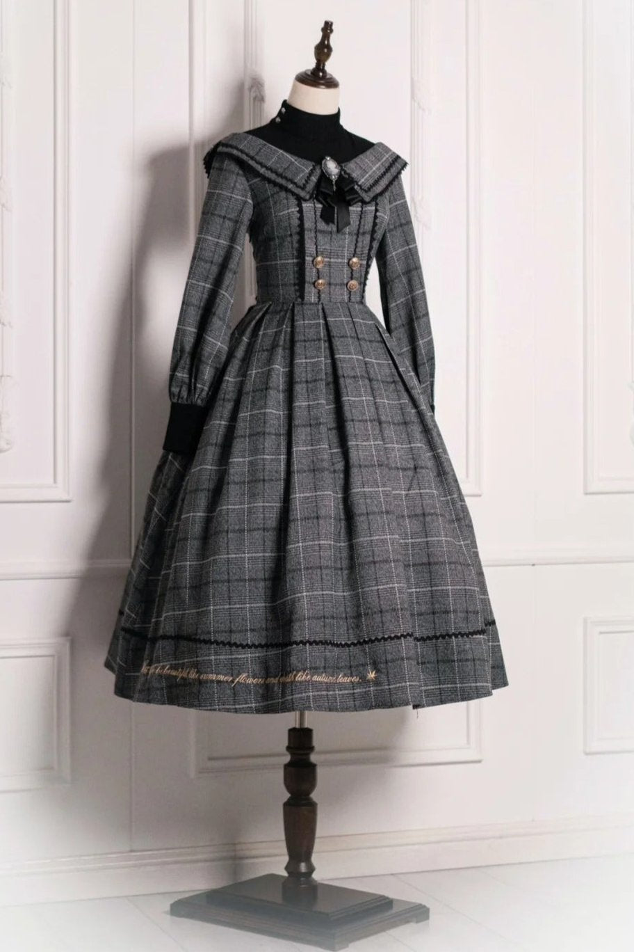 [Reservation product] Fontaine Brokrassical Elegant Check Layered Dress