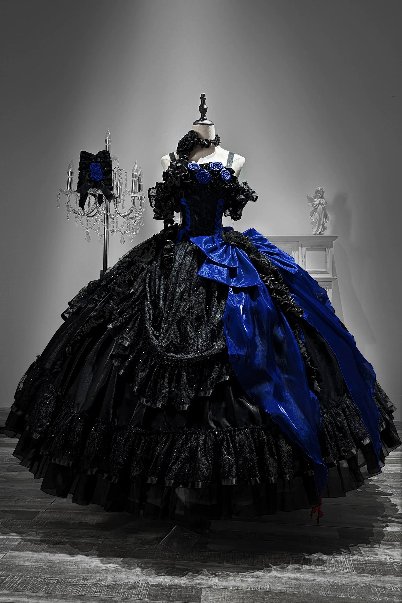 [Pre-order] Gothic Rose Wedding Lolita Gorgeous Tiered Corset JKS Dress