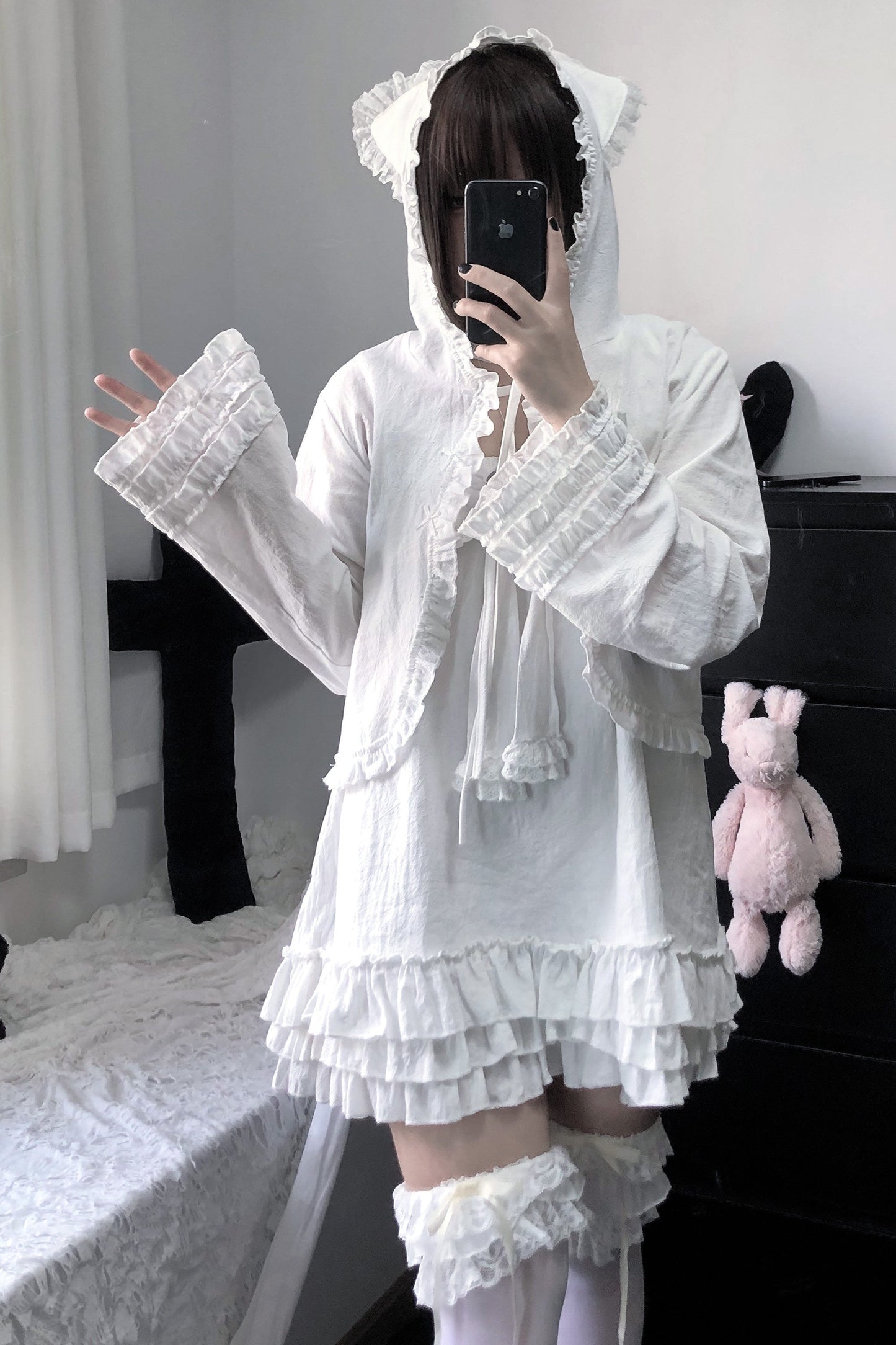 Vestido camisero de muñeca con corazón cruzado