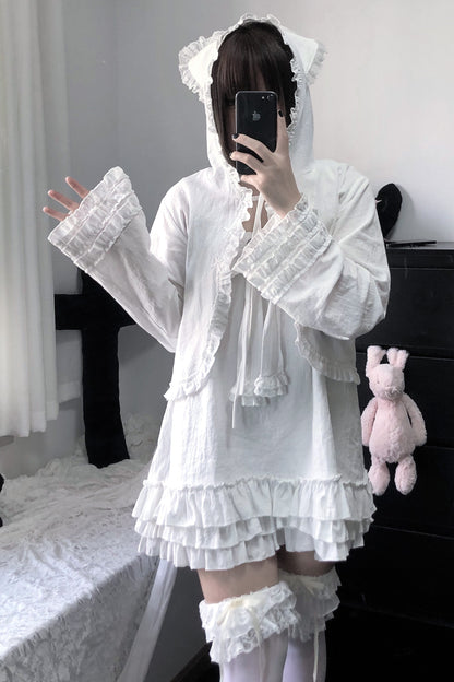 Vestido camisero de muñeca con corazón cruzado