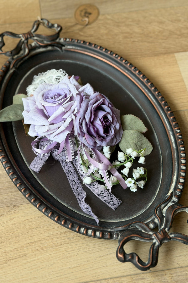 [Pre-order Deadline: July 31] Romantic Sweet Lolita Series Accessories (Flower-Embroidered Waist Ribbon, Corsage with Parfum Emblem, Hair Clip) [Exclusive Sale for Dress Purchasers]