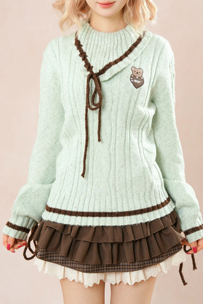 ミントベアニット+ケーキスカート