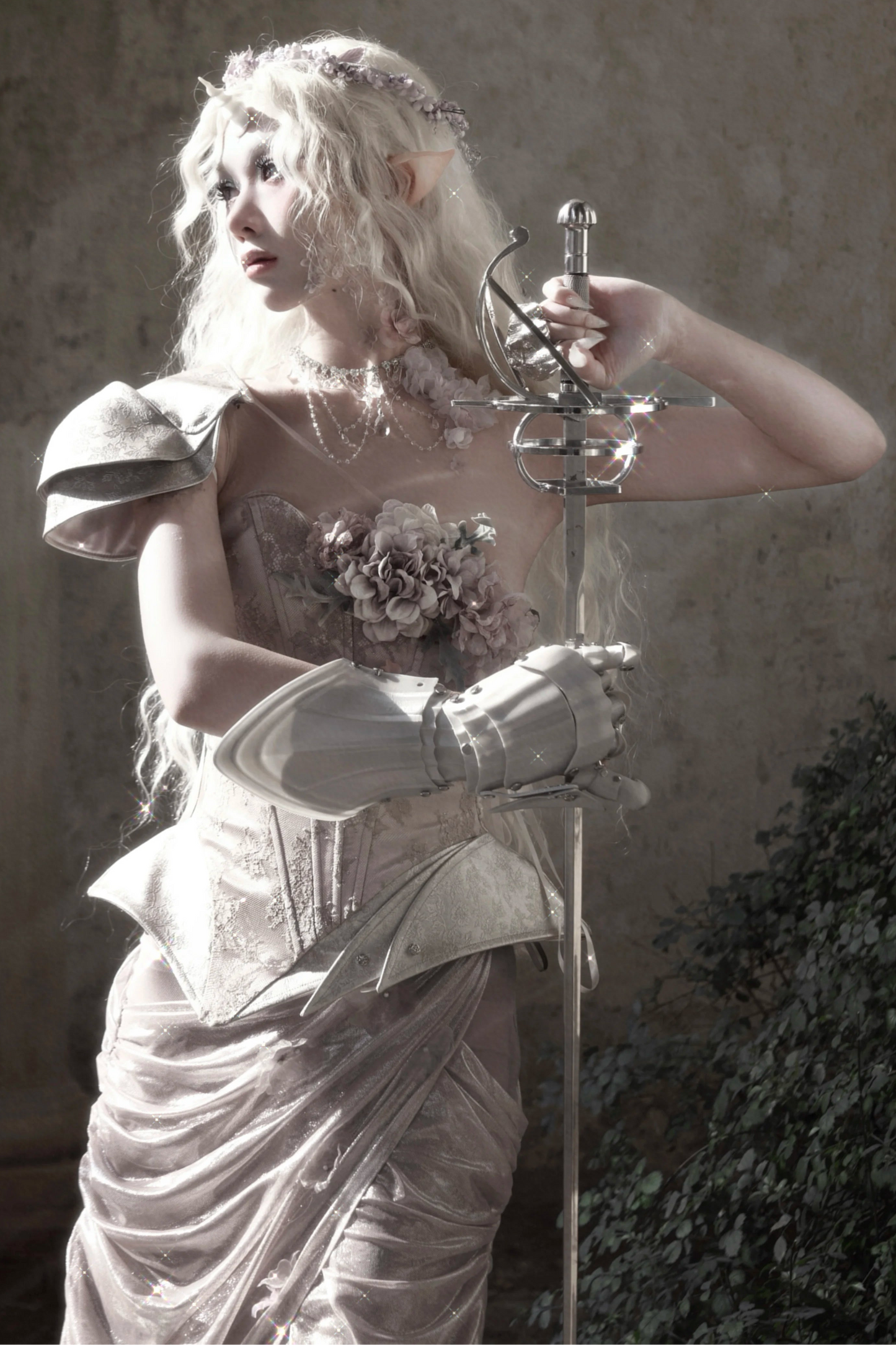 ムーンライトアシンメトリックコルセットトップス+ゴージャスネックレス