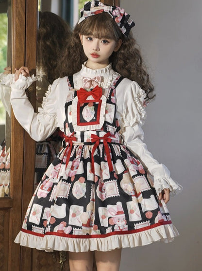 Lace-up Lolita Blouse + Suspender Lolita Dress