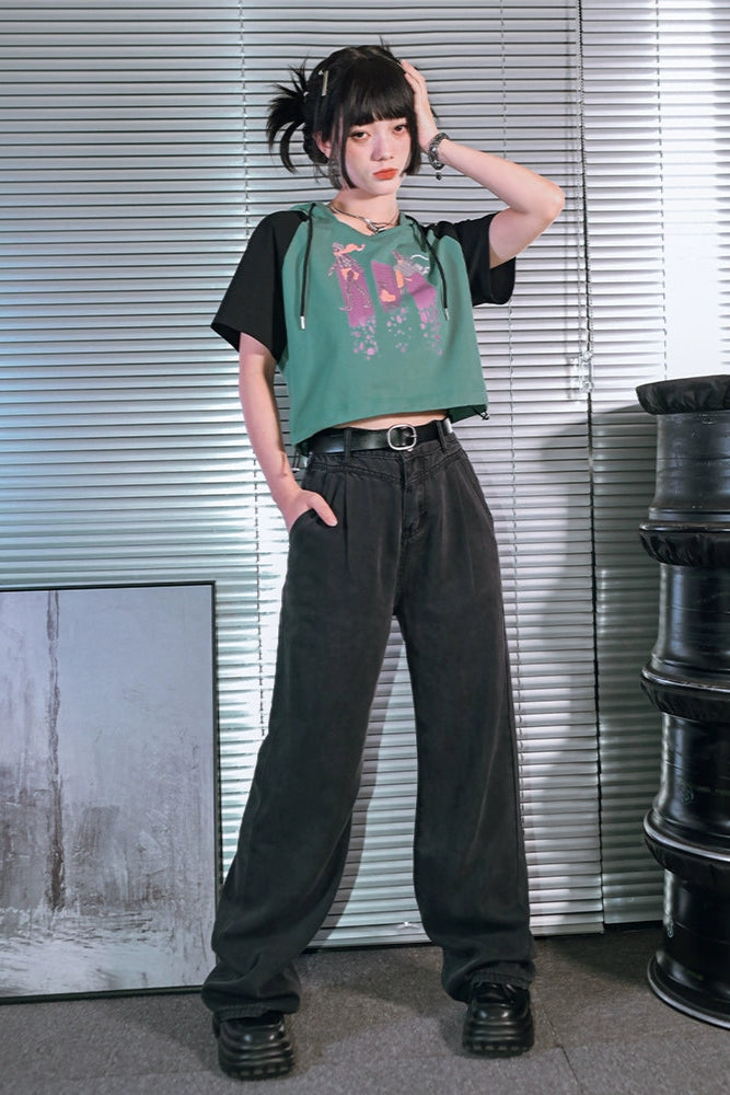 Straight leg wide leg pants