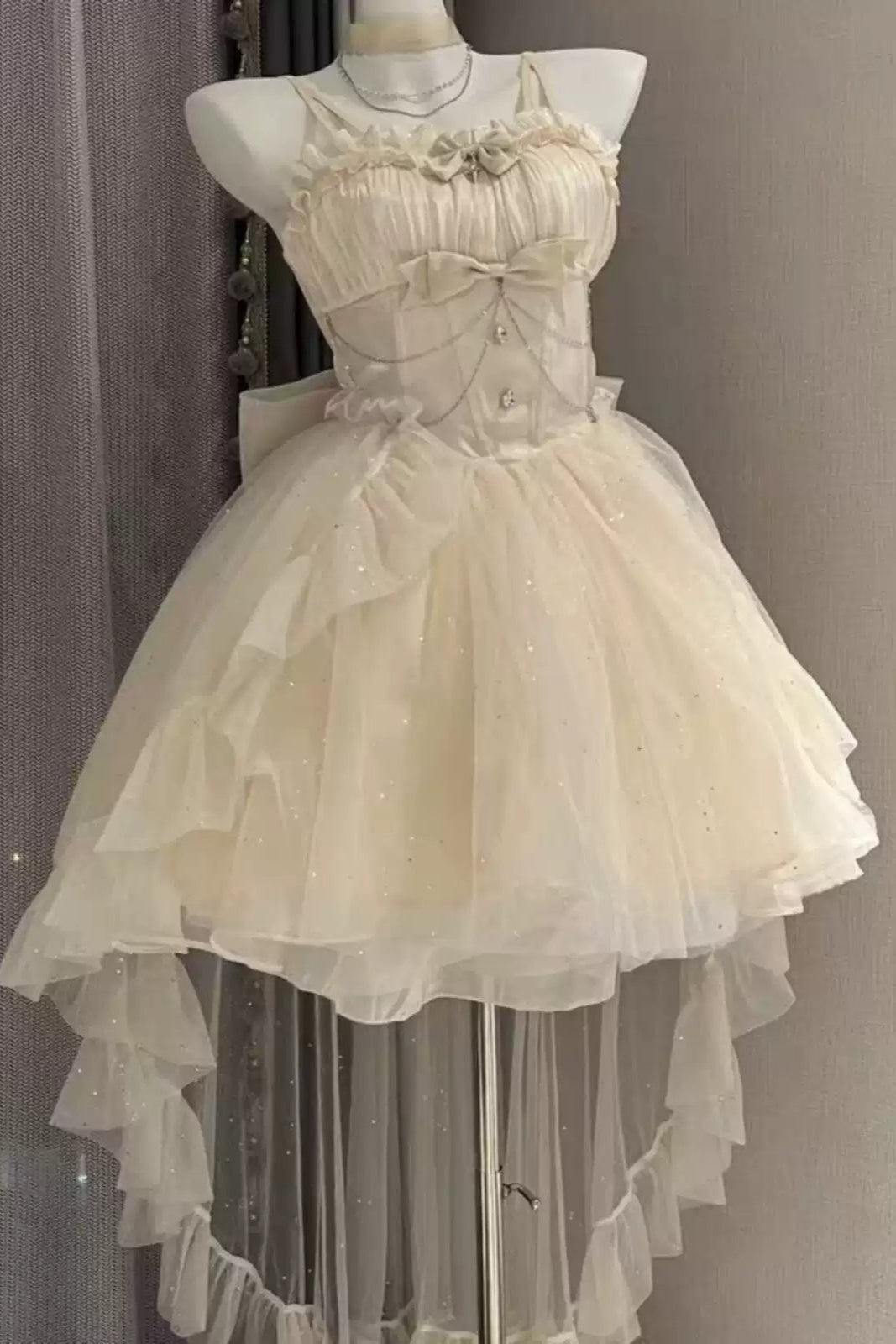 ハロウィンレッドプリンセスドレス＋テール＋リボン＋ネックカラー