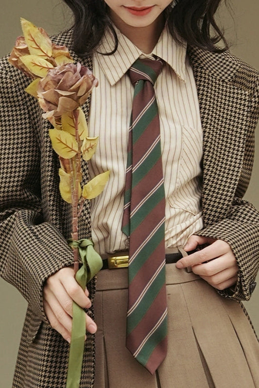 Retro college style vintage long tie