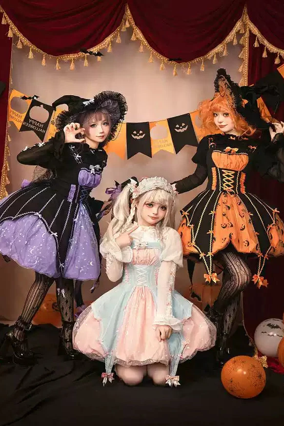 [Reservation deadline on September 28] Halloween Pumpkin Dark Sweet Dress Set