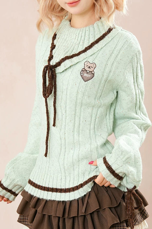 ミントベアニット+ケーキスカート