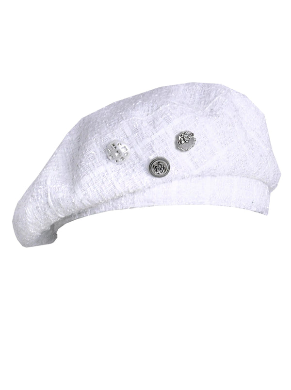 レトロボタンハンチングベレー帽