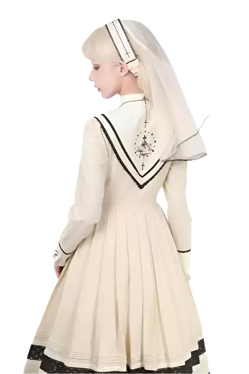 [Reservation deadline on December 7] Dreamweaver Elegant 2 Pattern Embroidery Nun Dress