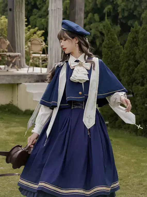 [Pre-order Deadline: August 30] Church Choir Gothic Cape Dress Set + Classical Blouse
