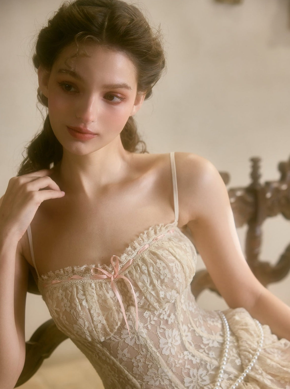 Sweet Waltz Lace Camisole + Long Skirt + Peplum Belt