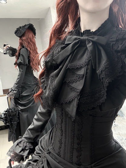 【1月3日予約締切】Return of the Witchesダークゴシックローズラッフルトップス＋プルアップコルセットスカート
