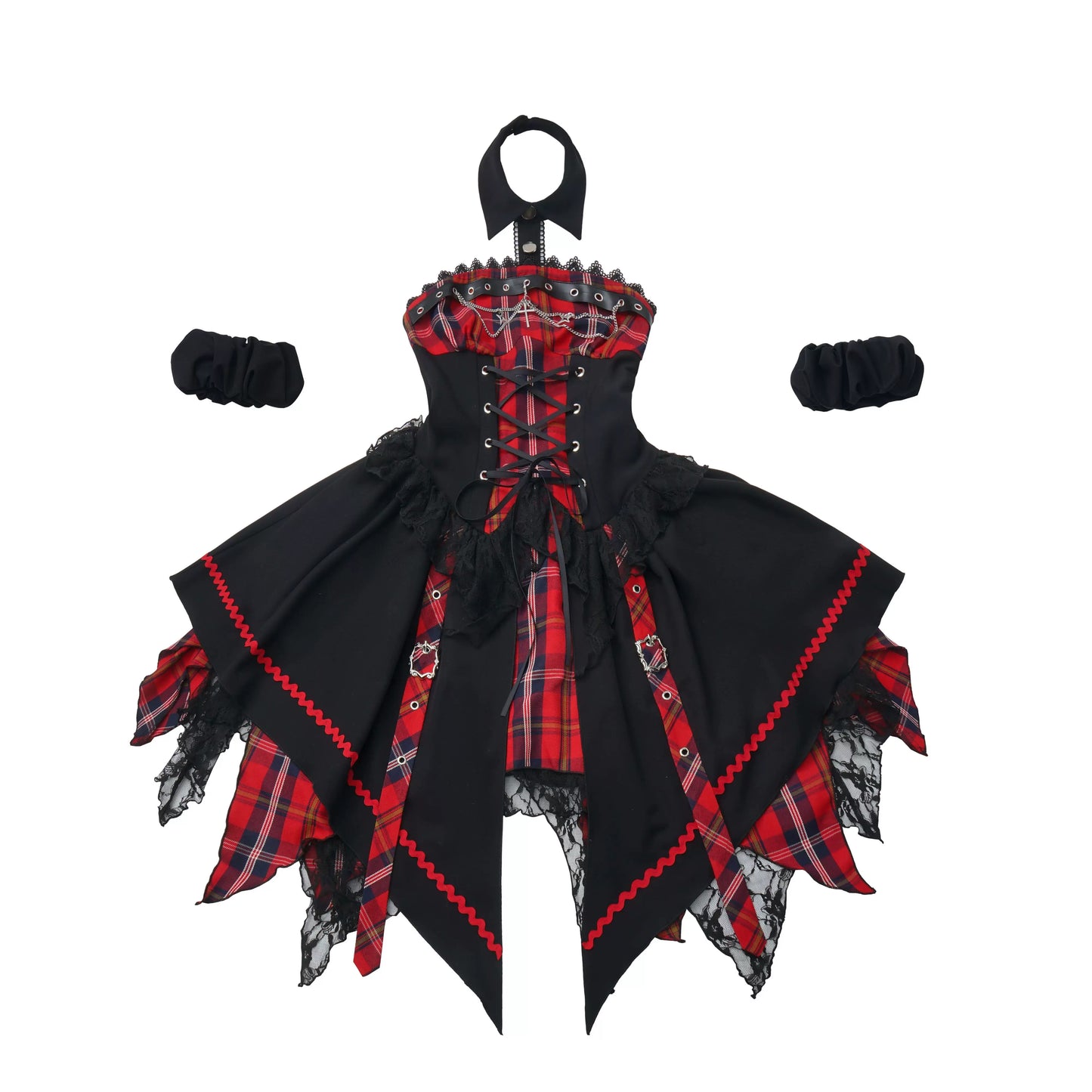 Robe punk gothique subculturelle à carreaux