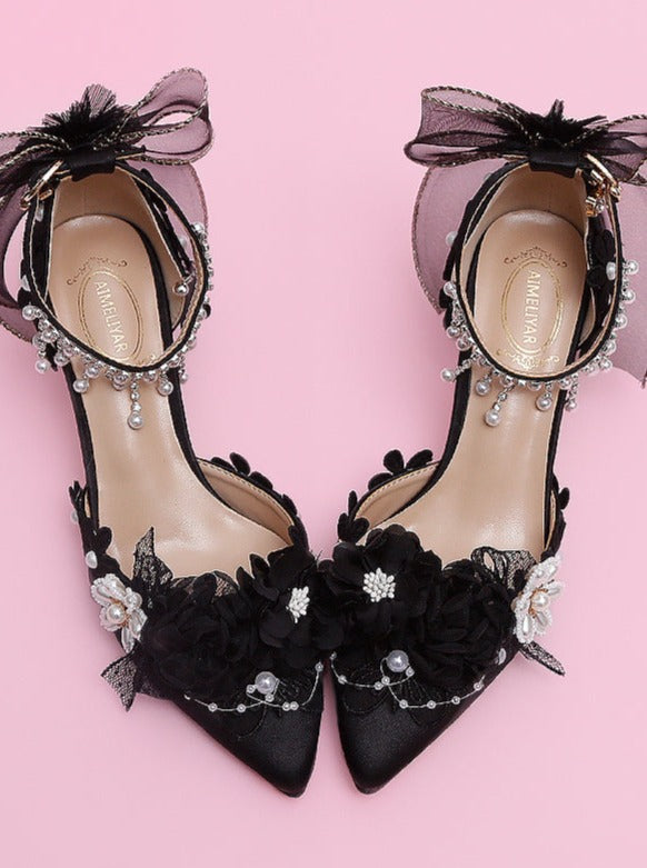 Pearl Rhinestone Heel