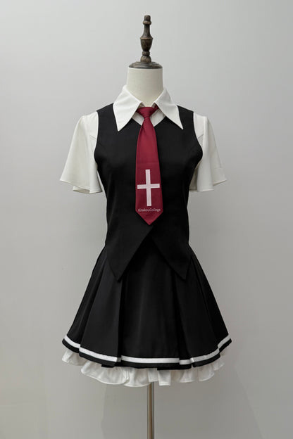[Date limite de réservation : 31 juillet] Ensemble costume de cosplay gothique campus du Nord avec cape noir/blanc