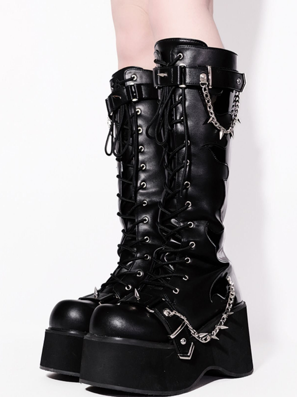 Punk Style Round Toe Platform Boots