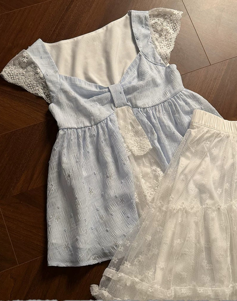 Jacaranda Lace Trim Top + Skirt