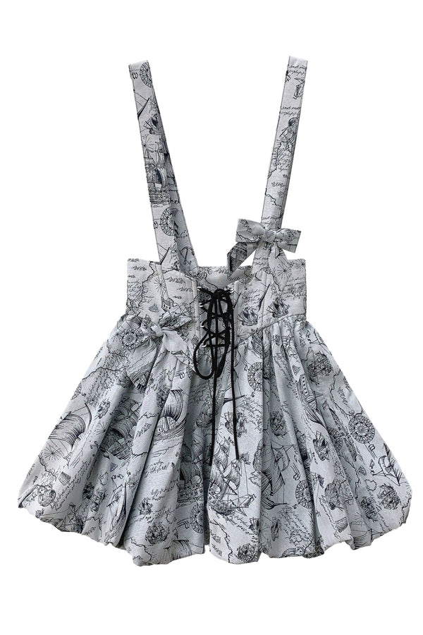 【予約商品】レトロサスペンダースカート＋シャツ＋リボンネクタイ＋リボン