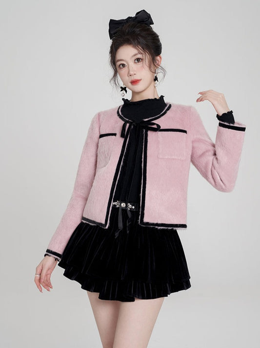 Korean Pink Age Reduction Small Man Short Jacket Women's Sense of Luxury Spring and Autumn 2024 New Temperament French Top