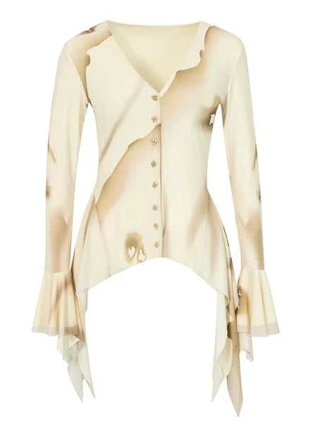 アシメトップス+フィッシュテールロングスカート