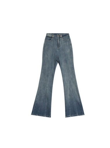 Baby Blue Stretch Skinny Denim Flared Pants