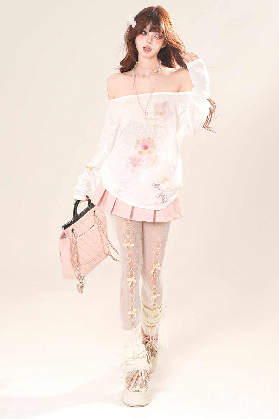 レザーシックアラインプリーツミニスカート