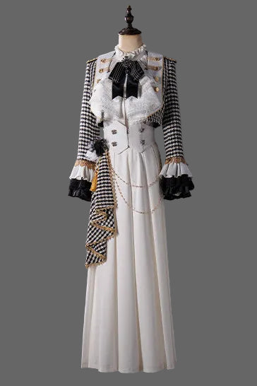 【予約商品】チャーチクワイアゴシックロリータハウンドストゥースドレスアンドプリンススーツフルセット＋コンプリートセット＋ハット