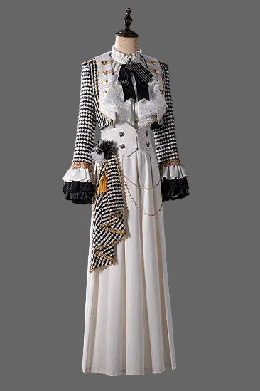 【予約商品】チャーチクワイアゴシックロリータハウンドストゥースドレスアンドプリンススーツフルセット＋コンプリートセット＋ハット