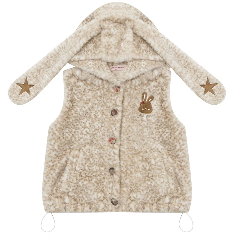 Faux Fur Rabbit Ear Vest