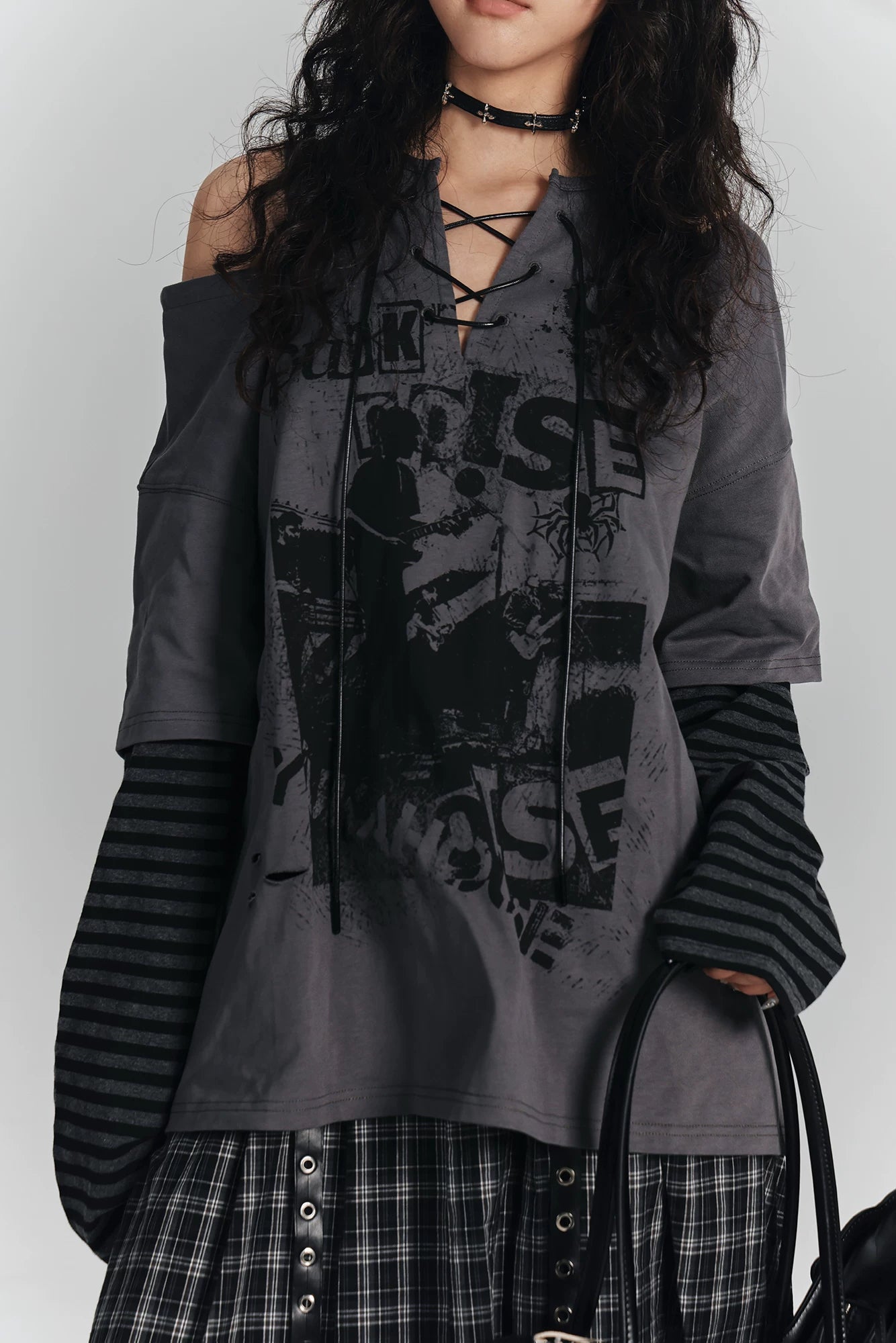 レトロダークボーダールーズトップス