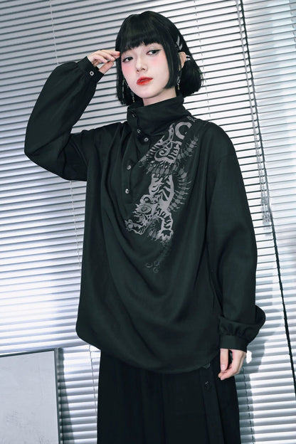 Slimming Retro Lantern Sleeve Top