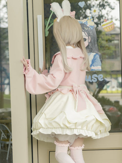 Milky bondless + back ribbon short jacket