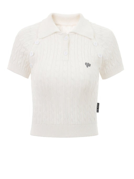 Rapel button knit polo shirt